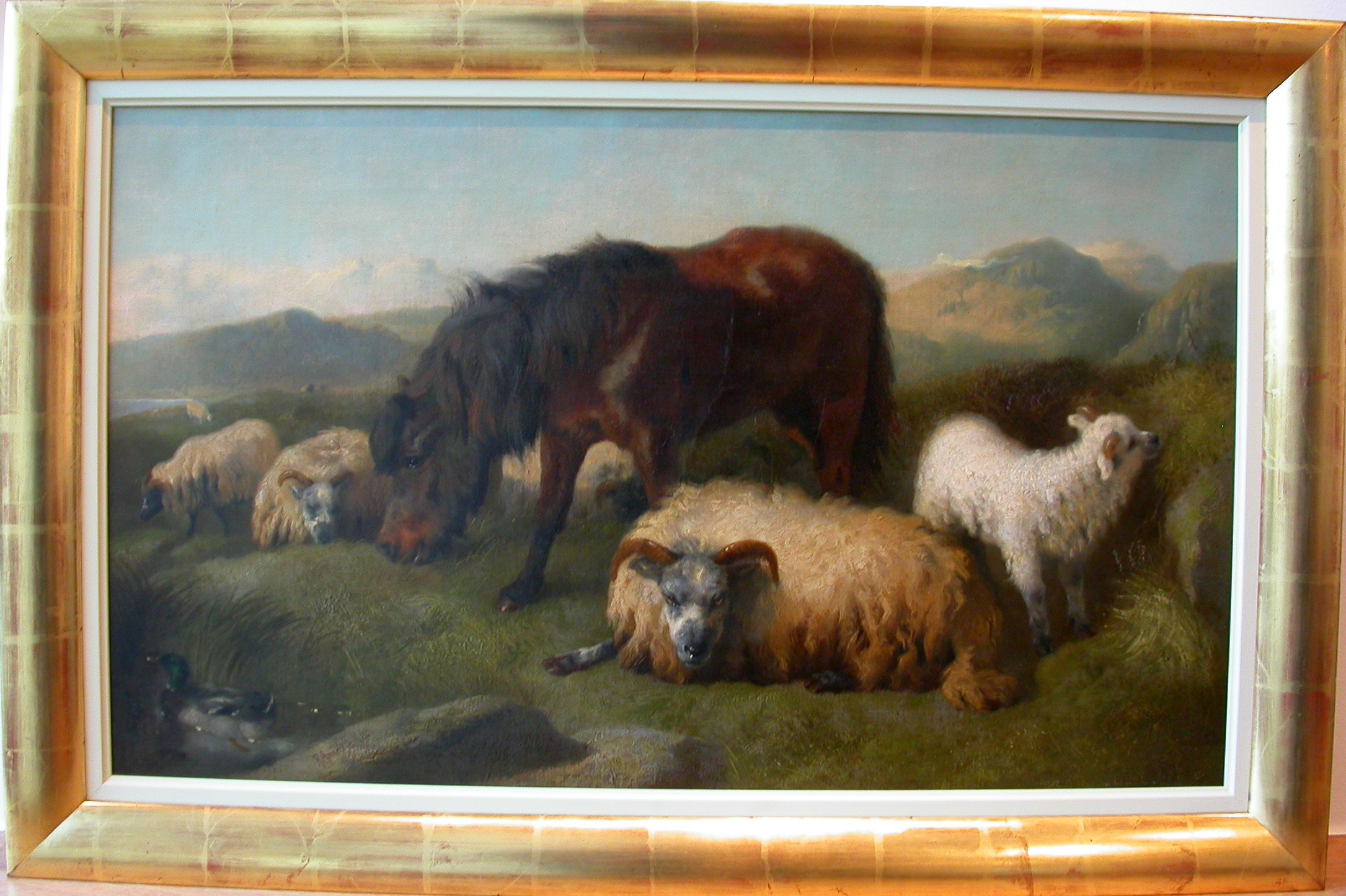 Ansdell "Schafe mit Pferd"