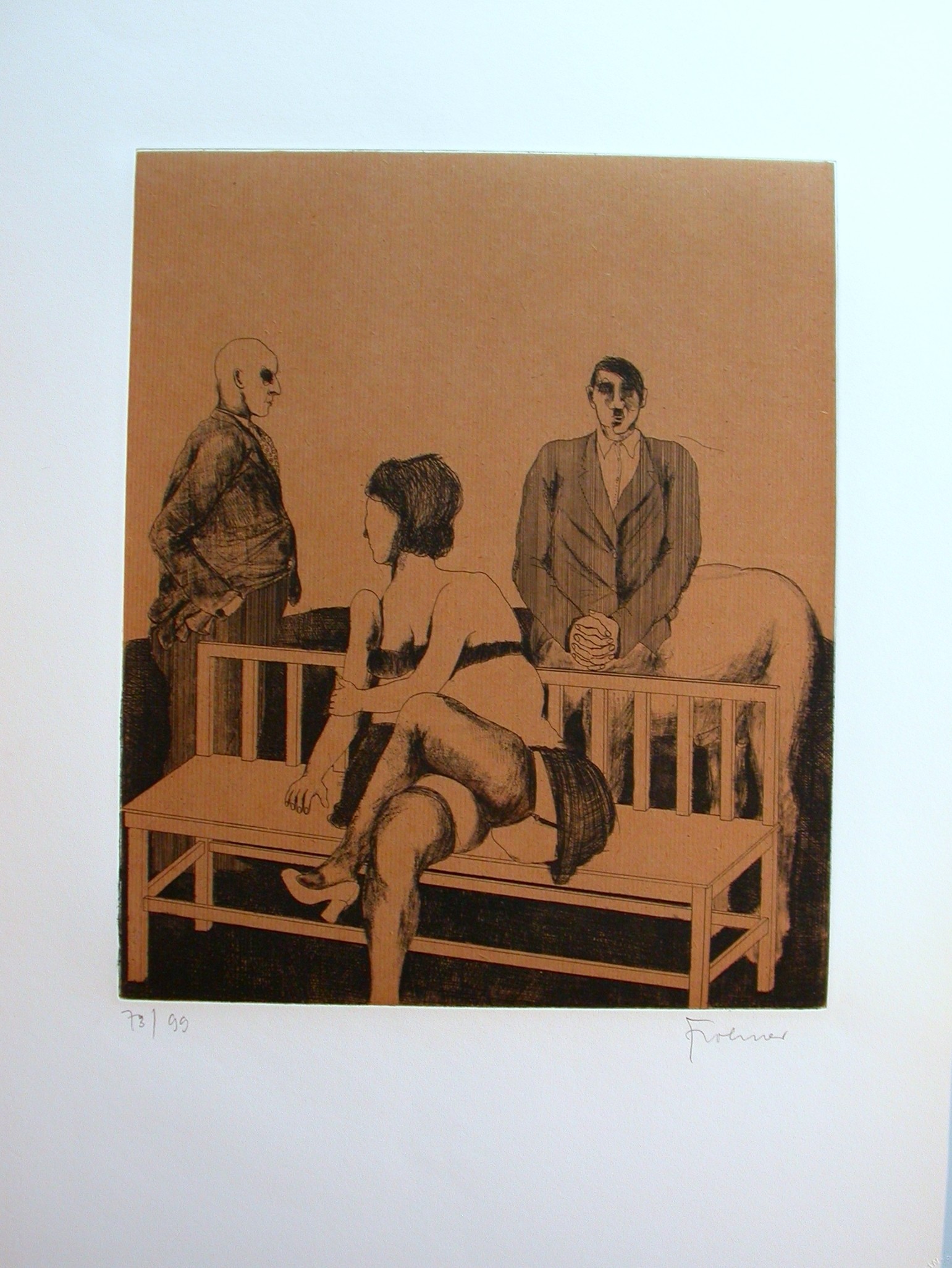  Frohner (1934 - 2007) "Frau auf einer Bank sitzend"