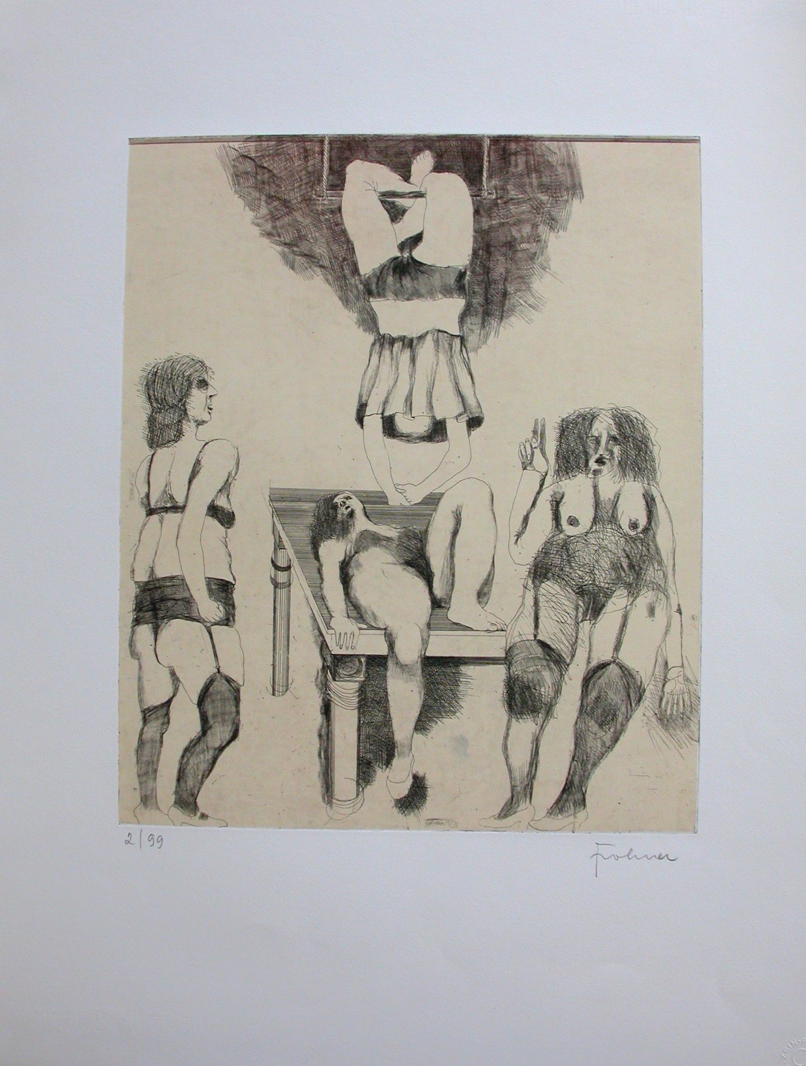 Frohner (1934 - 2007) "Nackte Frauen in erotischer Pose"
