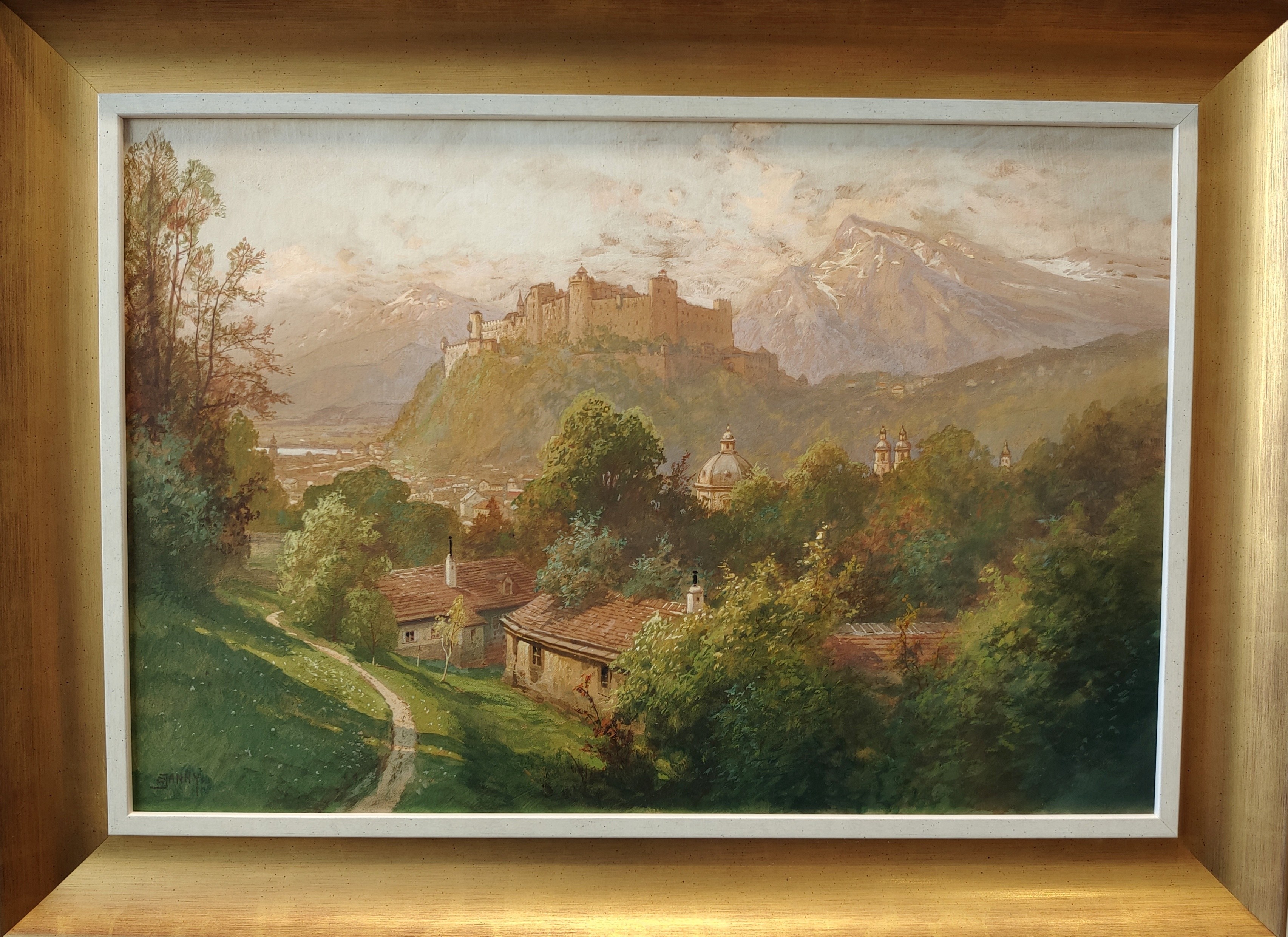 Janny (1864 - 1946) "Blick auf die Festung Hohensalzburg"