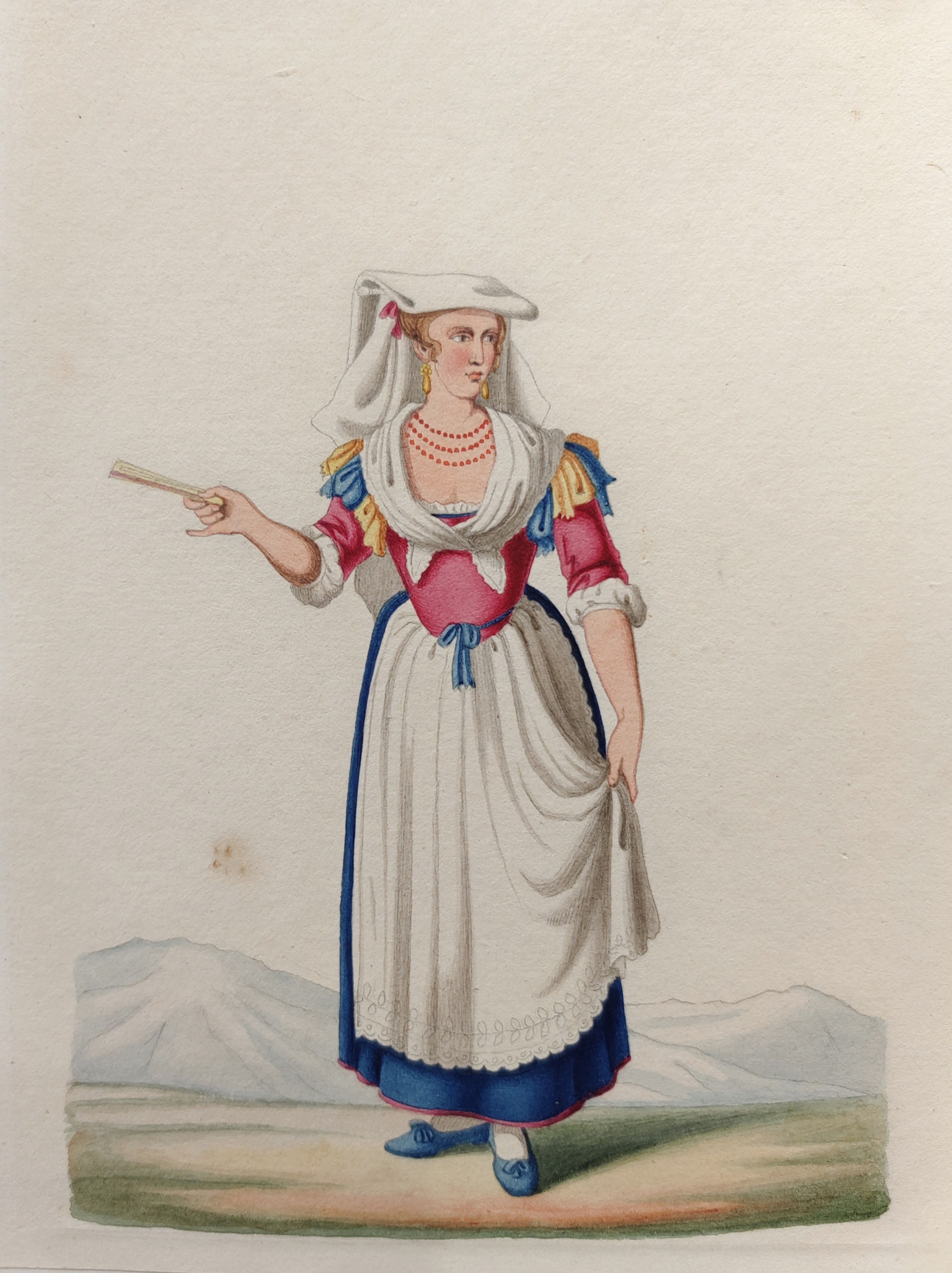 DE VITO (um 1830) "Mädchen in Tracht"
