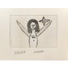 Hauser (1926 - 1996) "Kleiner weiblicher Akt mit Flügel"