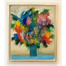 Tomasovsky "Bunte Blumen in blauer Vase"